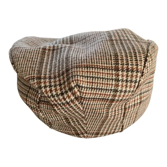 Vintage Classic Brown Plaid Flat Cap Sz L - Picture 3 of 6